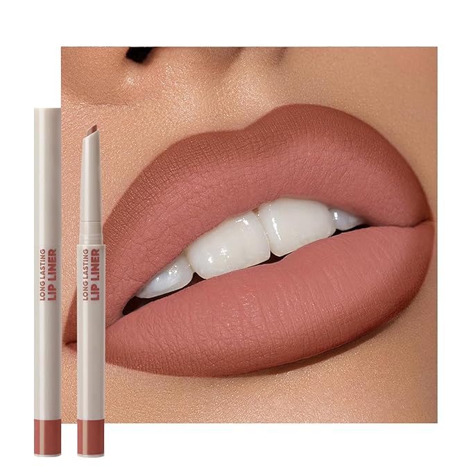 Erinde Long-Lasting Lip Liner Pencil, 2-in-1 Matte Lipliner Pencil for Sculpting & Filling, Rich Color Creamy Waterproof Lip Liner Crayon, Lip Contour Tint Makeup, Vegan & Cruelty-Free, 07 Nude Brown