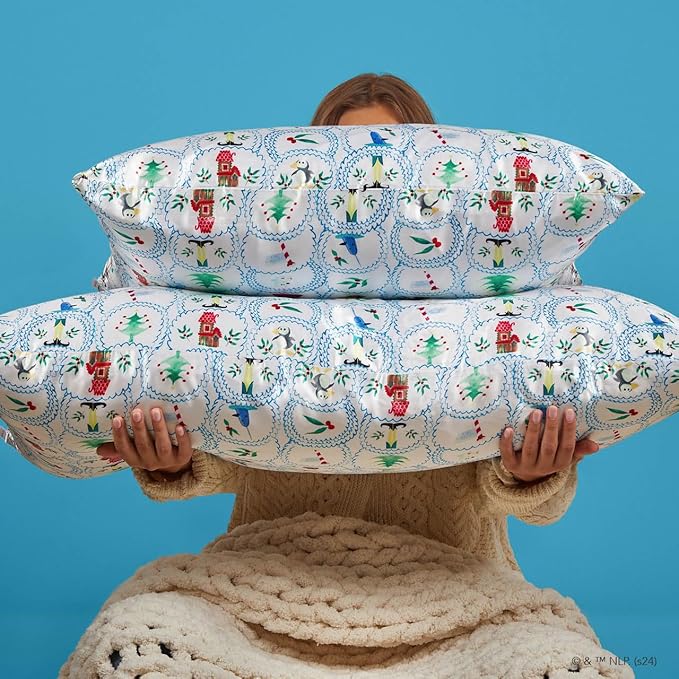 Kitsch x Elf North Pole - Satin Pillowcase with Zipper for Hair & Skin – Softer Than Silk, Cooling Pillow case, Wrinkle-Free, Machine Washable, Queen/Standard (19x26)