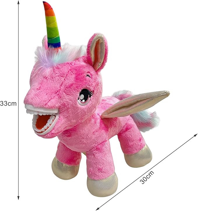Tooth Fairy Plush Doll, YOUYA DENTAL Dental Plush Oral Health Presentation Unicorn Tooth Fairy Dental Educational Plush Doll with Teeth for Kids Chidren Boys Girls- Pink