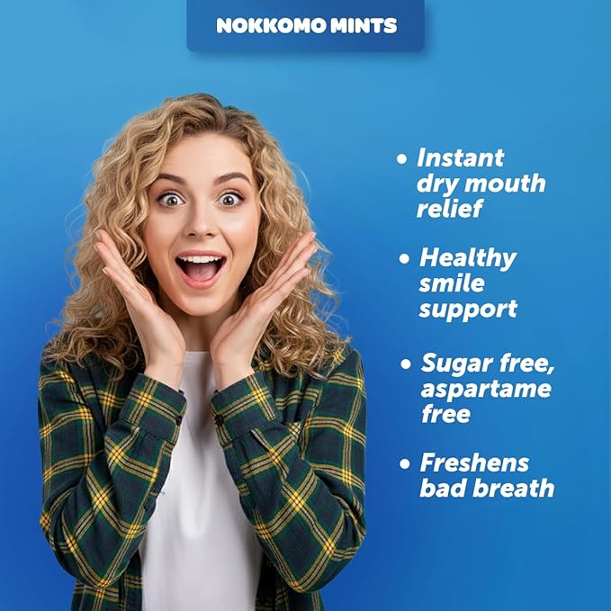 Nokkomo Mints Variety Pack for Dry Mouth Relief | Sugar Free, Natural Saliva Boosting | 40 Mints Each (Pack of 4)