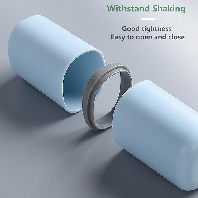 2PCS Toothbrush Travel Case,Multi-Function Portable Toothbrush Cover ,Dustproof Toothbrush Holder ,Suitable for Business Camping Travel or Daily Use(Pink+Blue)