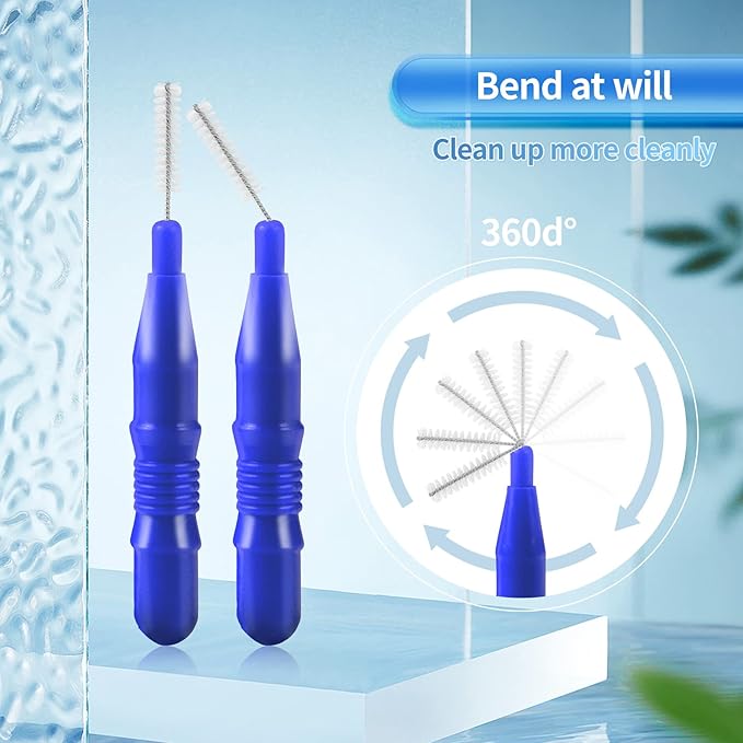 Annhua 50 Pcs Interdental Brushes Floss Braces Brush for Cleaner Interdental Brushes Between Teeth, Dental Brush Picks Flosser Tooth Cleaning Tool Mixed Sizes