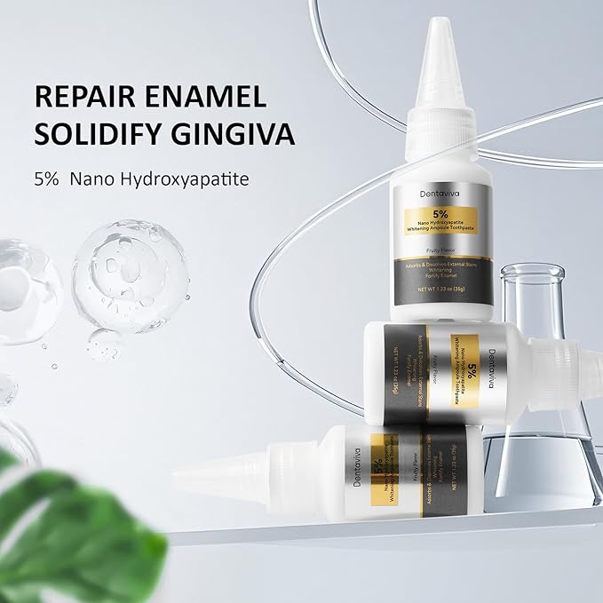 Nano Hydroxyapatite & Alpha-Hydroxy Acid Ampoule Toothpaste – Advanced Enamel Repair & Gentle Whitening, 5X More Effective Remineralization, pH Balancing, Cavity Prevention