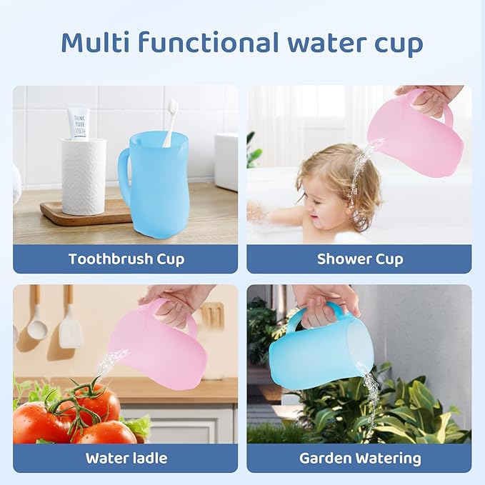 HOLINDK Baby Bath Rinse Cup - Elegant Design, Food - grade Silicone, Create a Pleasant Bath Time (blue)