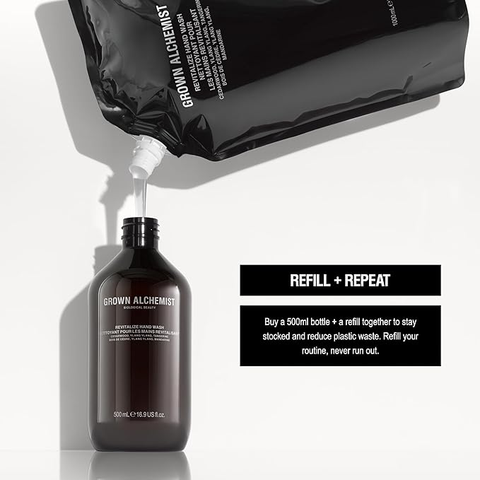 Grown Alchemist Revitalize Hand Wash – Natural Liquid Hand Soap with Ylang Ylang, Tangerine & Cedarwood – Gentle, Hydrating Kitchen & Bathroom Soap, Botanical Cleanser for Sensitive Skin, 500mL