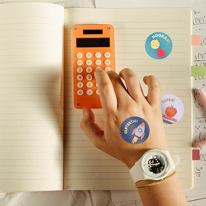 Mobiusea Creation Classroom Stickers | Gold Foil Good Job Stickers |1 Inch | 1000pcs Academic and Fruit Reward Stickers, Motivational Stickers for Kids, Teacher, Elementary, School, Preschool