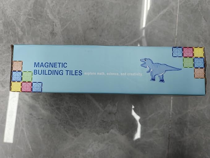 Coodoo Dinosaur Toys Magnetic Tiles - Magnet Building Blocks for Toddler Kids Toys STEM Sensory Outdoor Toy for 3+ Year Old Boys and Girls, Dinosaur World Creative Games Kids