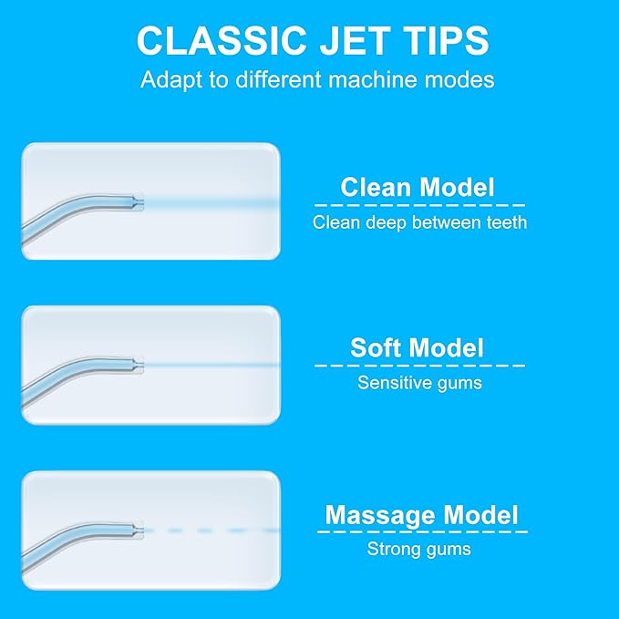 Replacement Tips for COSLUS Water Flosser, Water Flosser Replacement Tips Oral Irrigator Jet Tip Only Compatible COSLUS C20 (F5020E), E40 (WFP14), C31 (F5023), C50, and C51 Water Flosser（Clear)