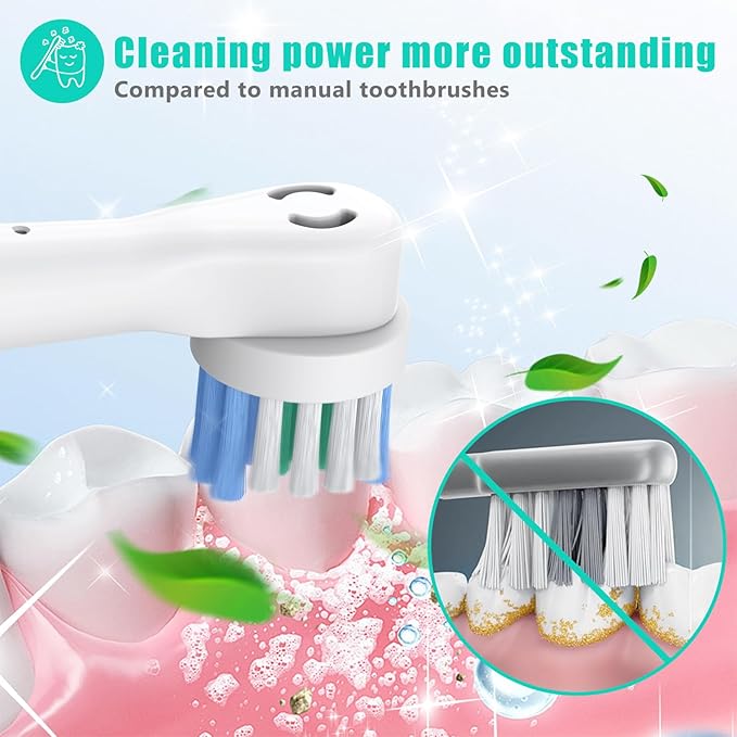 Safcare 8pcs Replacement Brush Heads Compatible with Oral B Electric Toothbrushes (YE638)