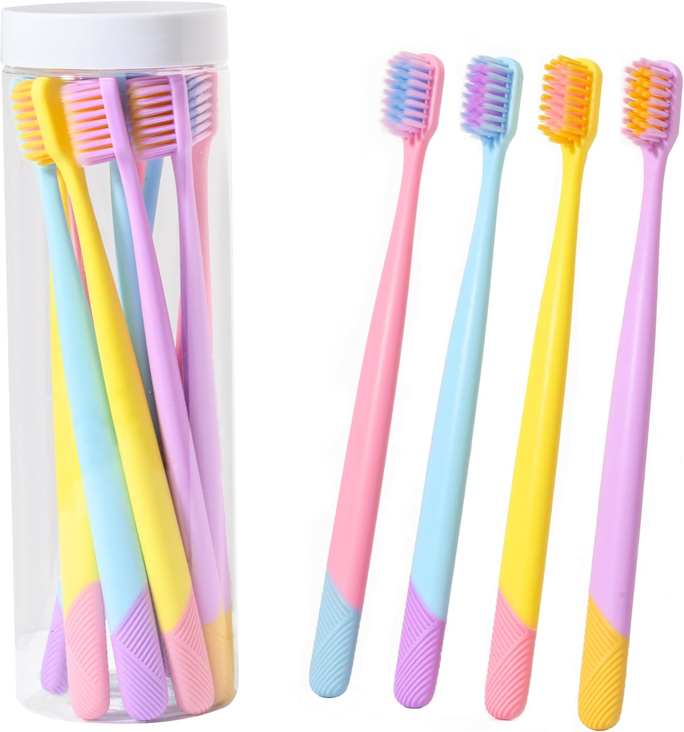VIWIK 10 Pack Colorful Ultra-Soft Bristle Toothbrush – BPA-Free, Gentle on Gums, Effective Plaque Removal for Sensitive Teeth – Durable, Perfect for Adults and Kids