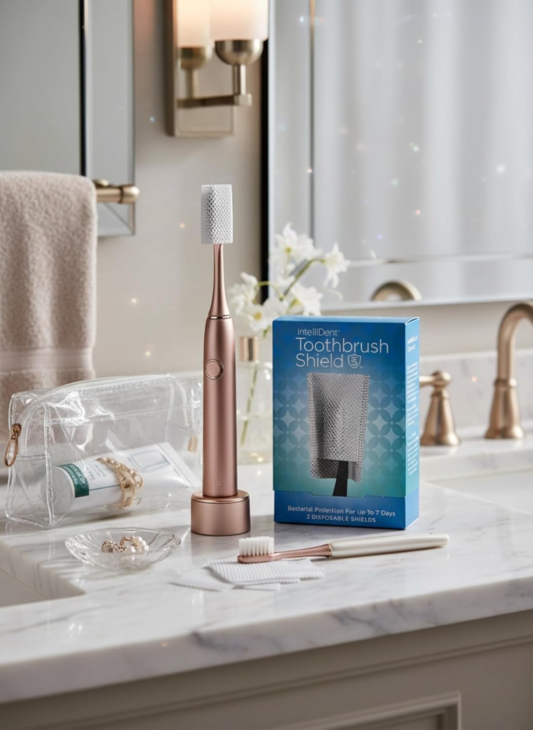 Intellident Toothbrush Shields - Toothbrush Head Cover Caps - Breathable, Quick-Drying & Disposable - Perfect for Travel, Home & Office Use - 20 Count (Pack of 2)