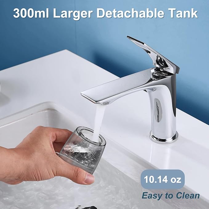 Froomer Water Flosser，Water Dental Forsser for Teeth Clean, 5Modes 4 Jet Tips,Rechargeable Portable Water Flossers for Teeth,300ML Tanks for Travel Friendly(Black