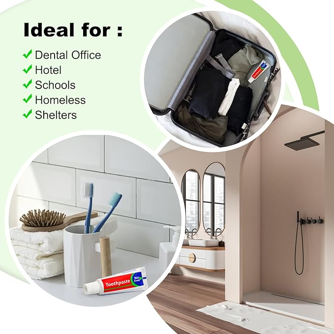 200pcs Travel Size Toothpaste Bulk, 0.88oz/25g Mint Mini Disposable Toothpaste for Hotel, Guests, Homeless, Charity