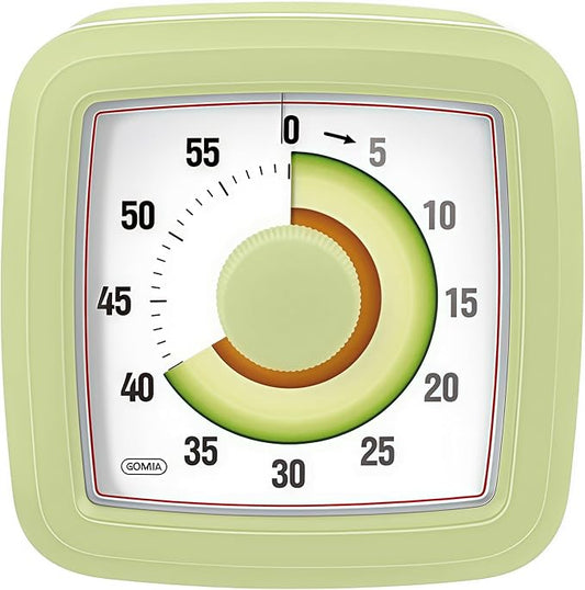Kids Visual Timer for Kitchen,Classroom,Cooking,Learning,Bedroom,Office, 60-Minute Countdown Pomodoro Timer for Kids with Autism ADHD (Avocado Style)