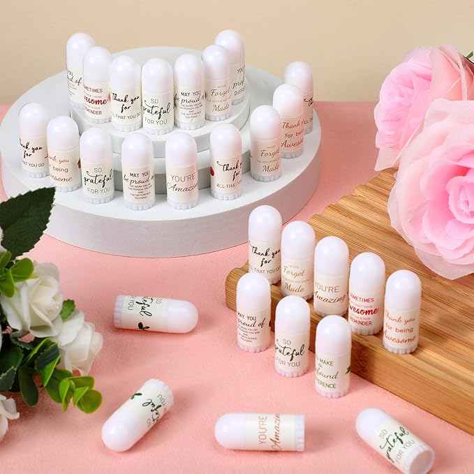 72 Pcs Christmas Mini Lip Balm Bulk Gift, 8 Assorted Flavors, Moisturizing for All Skin Types Thank You Gift for Employees, Operation Christmas, Women, Christian Charity Donation, Thanksgiving