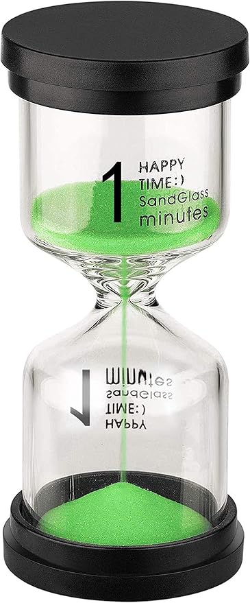 SuLiao Timer 1 Minute Hourglass: Green Sand Clock, Small Sand Watch 1 Min, Color Hour Glass Sandglass for Kids, Teacher, Games, Classroom, Kitchen, Decoration