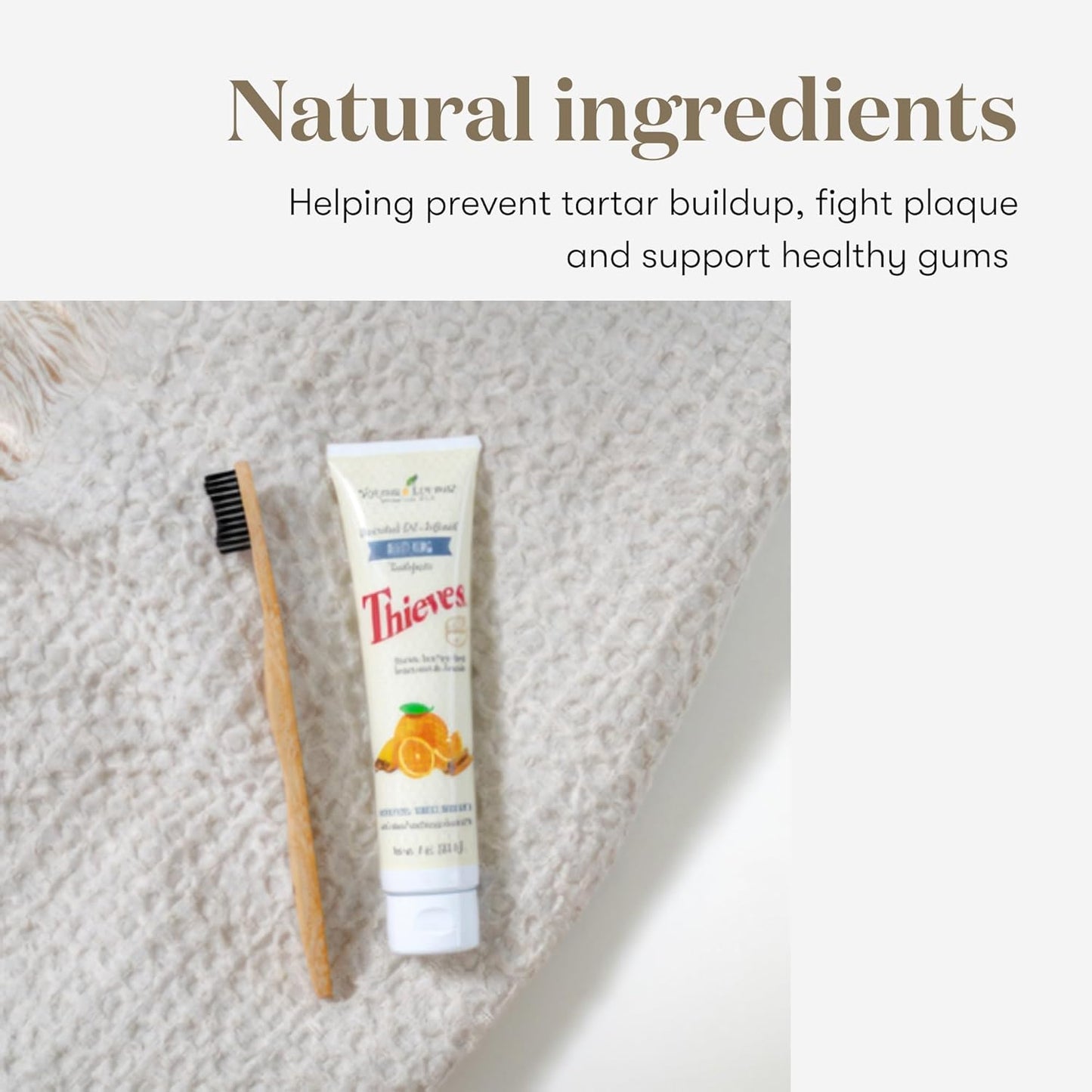 Young Living Thieves Whitening Toothpaste - Natural Oral Care for a Bright Smile - Fluoride-Free Formula - 4 oz Tube - Certified Ingredients for Fresh and Healthy Teeth