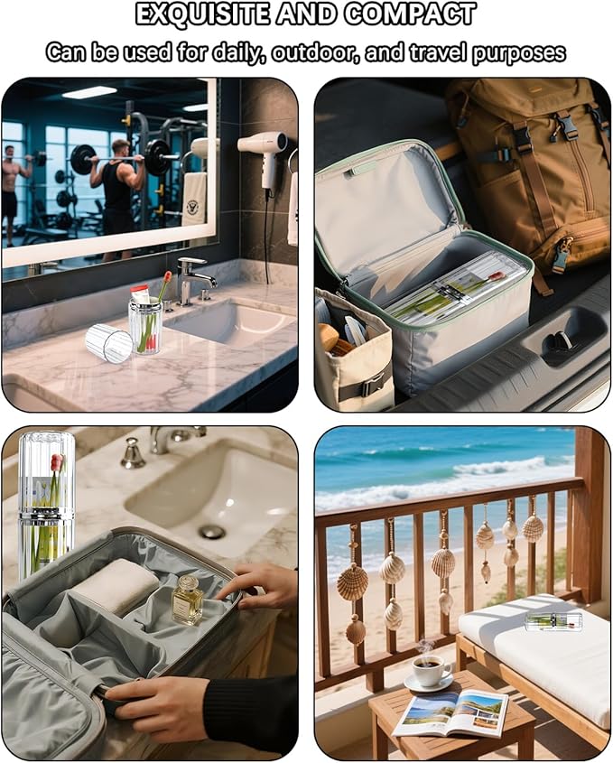 Travel Toothbrush Case, Travel Toothbrush Holder, Portable Toothpaste Storage Container for Business Trip School Camping Bathroom(Clear)