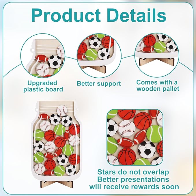 Magnetic Reward Jar for Kids, Personalized Ball Children Reward Jar and Tokens Classroom Incentive System Good Behavior Chart Management Tool Essentials for Boys & Girls Potty Training