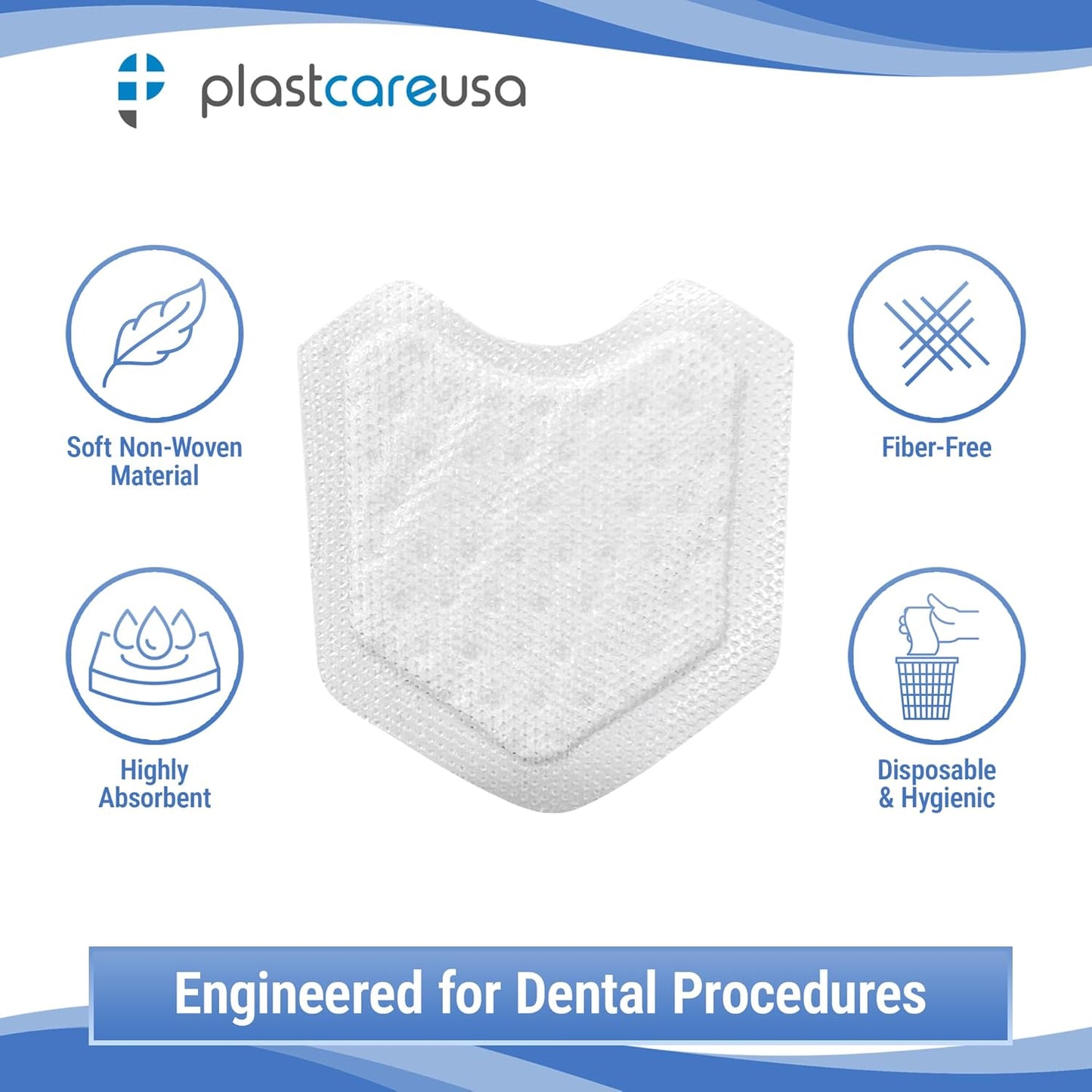 200 Dental Dry Corners, Disposable Saliva Control & Cheek Protection Pads Super Absorbent Non-Woven Padding (Cotton Roll Alternative) (Large)
