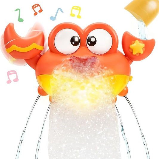 Baby Bath Toys for Toddlers 2-4, Crab Bubble Machine with Music, LED Lights, Light Up Bath Toys for Kids, Automatic Bubble Maker for Bathtub, Boys & Girls Gifts for Christmas