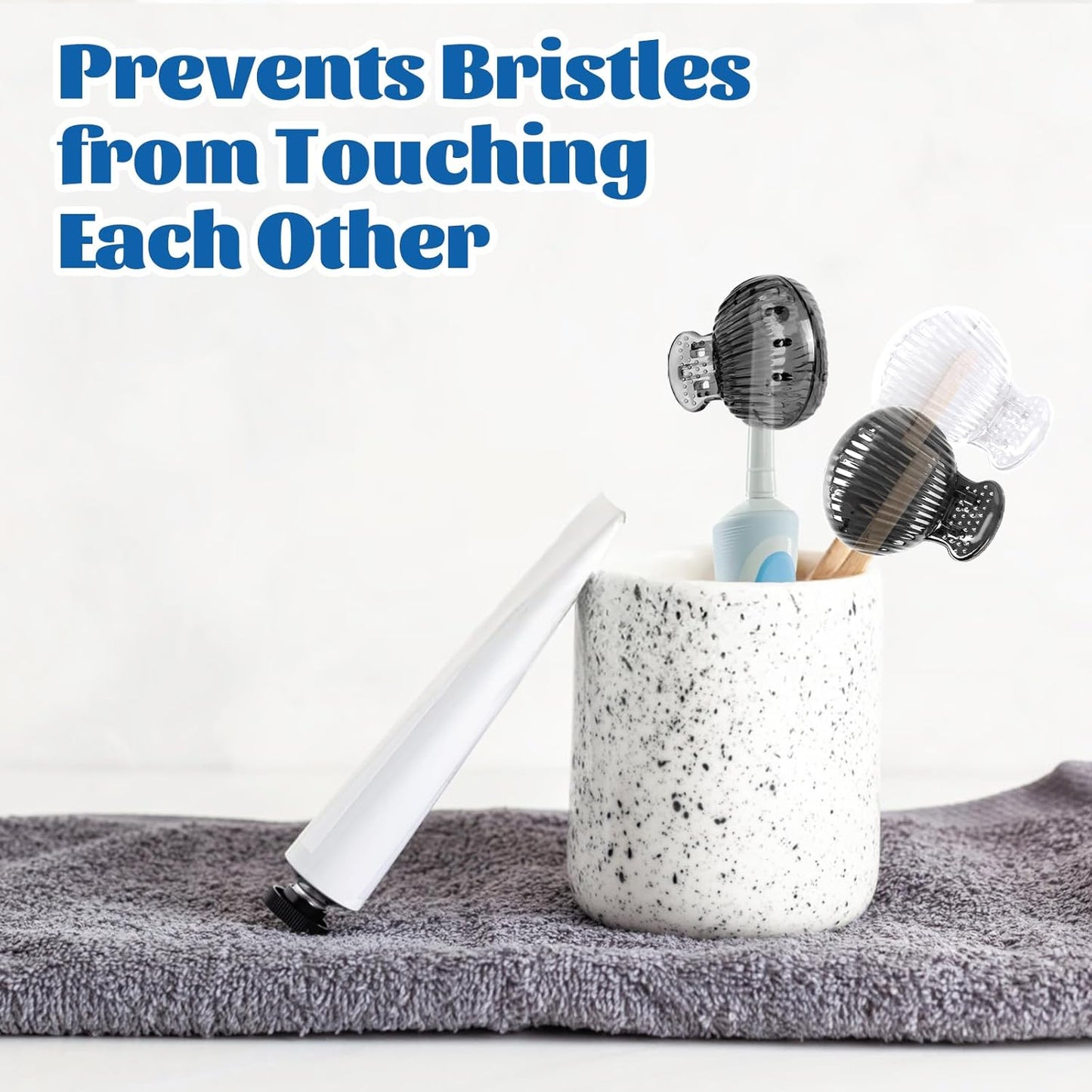 UCEC 6 Pack Travel Toothbrush Head Covers, Toothbrush Cover Cap Plastic Clip, Tooth Brush Cover for Travel, Camping, Bathroom, School, Business