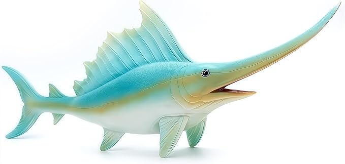 Gemini&Genius Sea Animal Sailfish Action Figure Soft Rubber Swim Bath Toy, Realistic Ocean Swordfish Educational and Role Play Toys for Kids and Collectors (17 Inches)