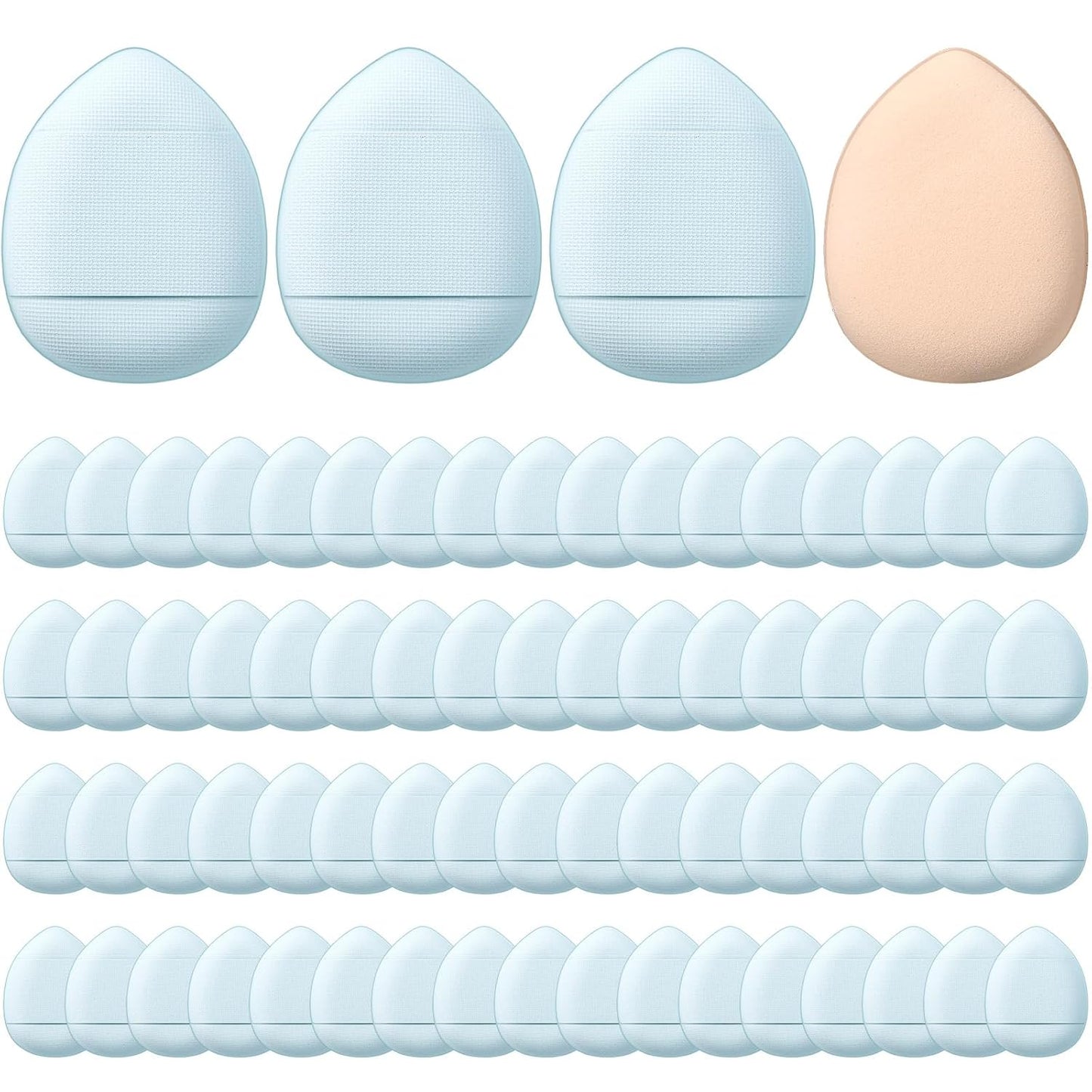Gerrii 72 Pcs Finger Powder Puff Mini Makeup Sponge Soft Beauty Makeup Blender Puff for Foundation, Face Powder, Under Eye Setting, Concealer, Repair Cream, Cosmetic Tool(Blue)