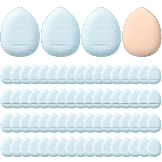 Gerrii 72 Pcs Finger Powder Puff Mini Makeup Sponge Soft Beauty Makeup Blender Puff for Foundation, Face Powder, Under Eye Setting, Concealer, Repair Cream, Cosmetic Tool(Blue)
