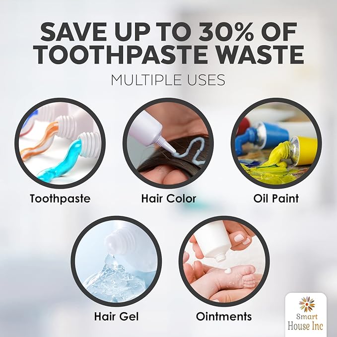 Toothpaste Squeezer Tube Roller Stainless Steel Tube Squeezer Rollers, Saves Toothpaste, Creams, Puts an end to Waste - Simple and Practical (Silver)