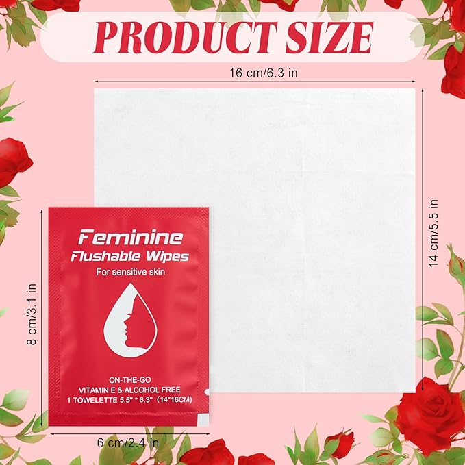 Feminine Wipes Individually Wrapped, Flushable Wipes Travel,Travel Wipes for Women,Feminine Care Wet Wipes Travel Size Vaginal Wipes for Adult, Girl and Homeless400