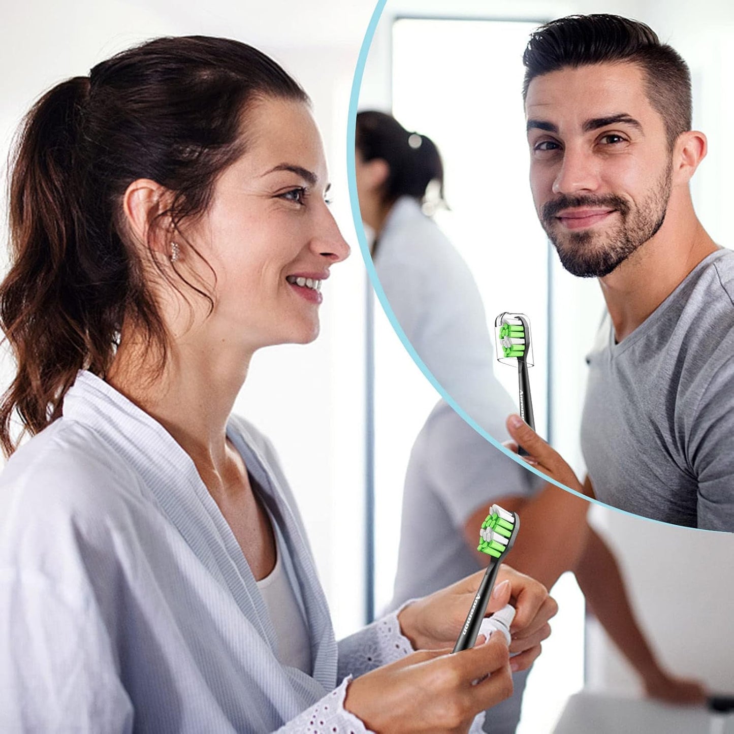 Aoremon Toothbrush Replacement Heads for Phillips Sonicare Replacement Brush Head Compatible with Most Philips Sonicare Click-on Electric Toothbrush, Black 10 Pcs