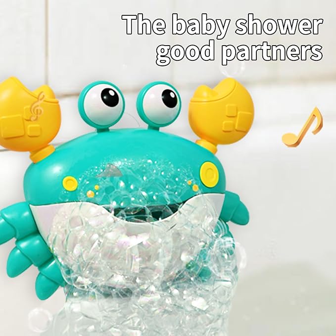 Deejoy Crab Bubble Bath Maker for The Bathtub,Blows Bubbles and Plays 12 Children’s Songs,Sing-Along Bath Bubble Machine Baby, Toddler Kids Bath Toys Makes Great Gifts for 3 Years Girl Boy[Green]
