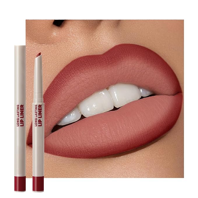 Erinde Long-Lasting Lip Liner Pencil, 2-in-1 Matte Lipliner Pencil for Sculpting & Filling, Rich Color Creamy Waterproof Lip Liner Crayon, Lip Contour Tint, Vegan & Cruelty-Free, 09 Nude Red Brown
