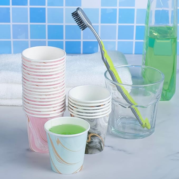 600 Pack 3 oz Paper Cups, Colorful Bathroom Cups Disposable Paper Cups, Small Mouthwash Cups Mini Cup for Bathroom, Party, Picnic, BBQ, Travel and Envent
