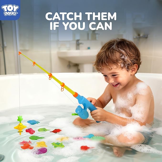 TOY Life 2-Player Magnetic Fishing Game for Kids 3-5 - Toddler Fishing Pole Set with Fish Toys - Bath & Pool Toys - Water Table Accessories - Educational Fishing Toy Rod for Boys Girls