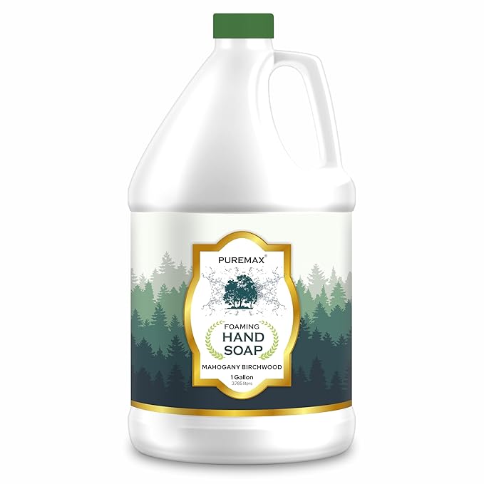 Foaming Hand Soap Refills | Mahogany Birchwood | Gentle, Moisturizing | All-Natural | Made in USA | 128 Fl Oz (1 Gallon) |