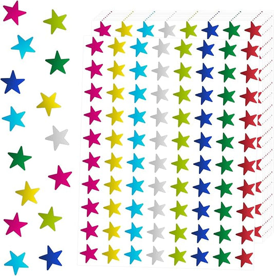 REGELETO 2800 Pack 0.6" Foil Star Stickers for Kids Reward, Foil Metallic Star Stickers for Incentive Chart,Student Planner and School Classroom Teacher Supplies or DIY (35 Sheets)