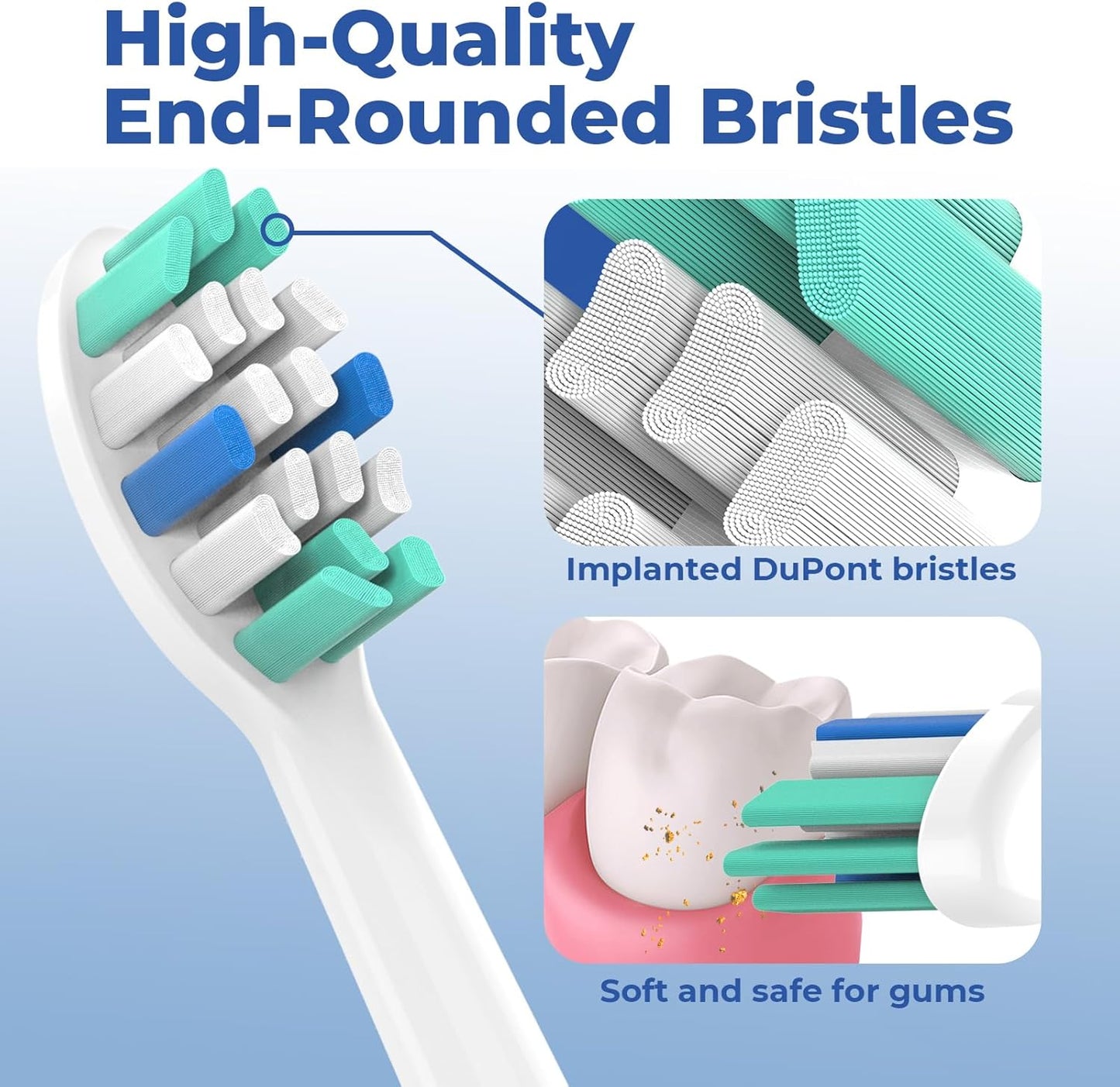 Replacement Heads for Philips Sonicare: Replacement Brush Head Compatible with Philips Sonicare - Toothbrush Heads Soft Compatible with DiamondClean, FlexCare, ProtectiveClean and More, 8 Pack