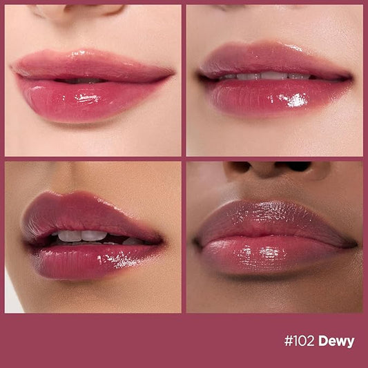 Laka Fruity Glam Tint, 4.5g/0.15oz, Glowing Lip Stain with Wide Color Spectrum, Hydrating & Lightweight Texture, Long-Lasting Bold Stain, Non-Sticky, Vegan, K-Beauty (#102 Dewy)