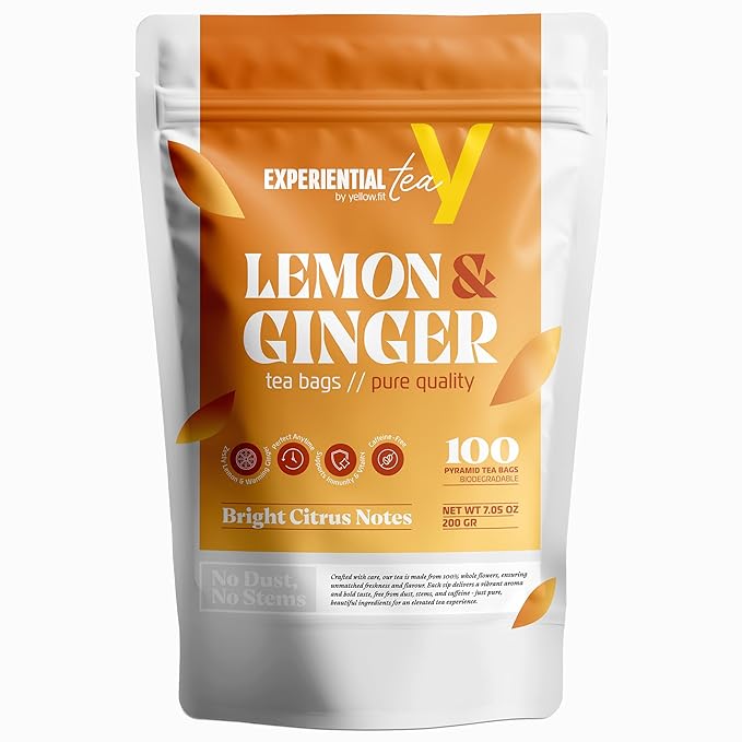 LEMON & GINGER, loose leaf 100 tea bags BRIGHT, ZESTY AND SOOTHING