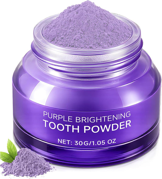 Teeth Whitening Powder,Purple Gentle Tooth Whitener,Safe & Gentle Formula,No Sensitivity,Daily Use, Enamel Friendly,Stain Removal, Color Corrector, and Toothpaste Booster (1)