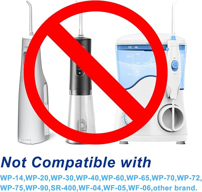 Flosser Replacement Tips for Waterpik Water Flosser, Replacement Tips Compatible with Waterpik Water Flossers and Other Brand Oral Irrigators, Plaque Remove Brisles Tips(6-Pack)