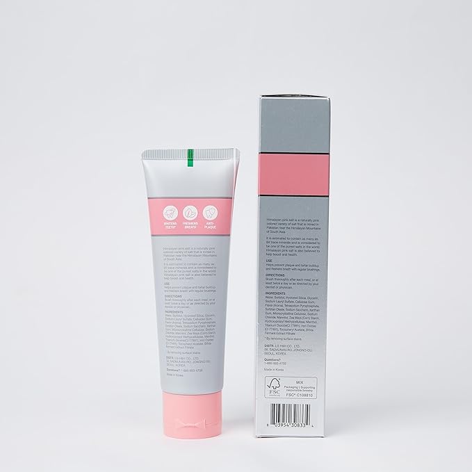 HIMALAYA PINKSALT Natural Whitening Toothpaste - Fluoride Free, Natural Toothpaste for Teeth Whitening, Gum Health Care, Plaque Remover - Spearmint Flavor, 3.9 oz (4 Packs)