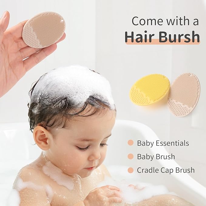 Baby Bath Rinse Cup, Bath Cup for rinsing Hair,The Silicone Material is Soft and Safe, a Good Choice for Baby Bath Products(Cat Beige)