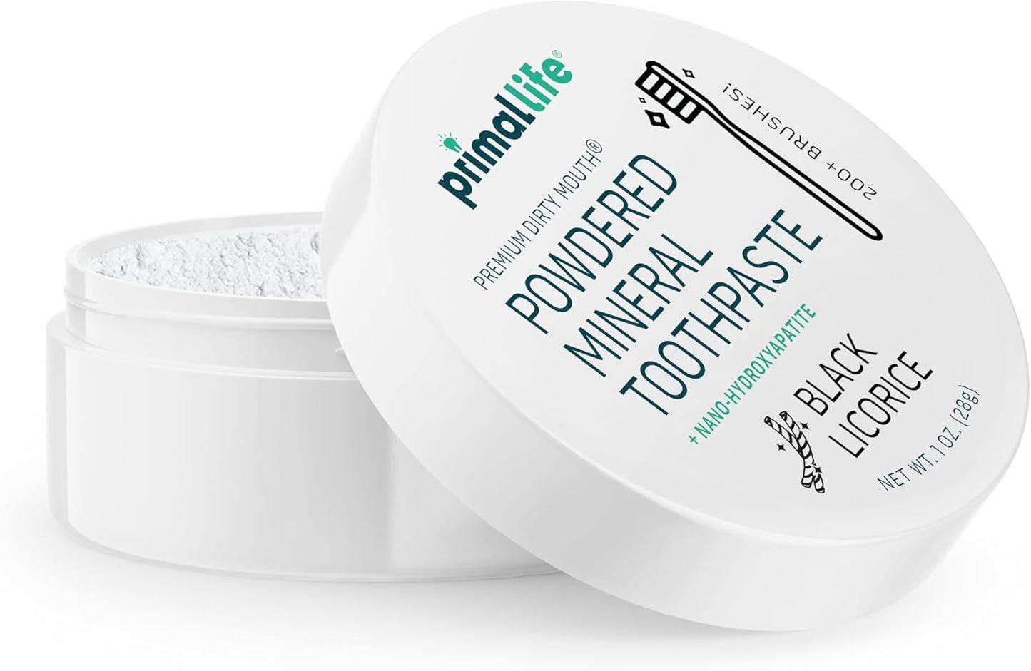 Primal Life Organics - Dirty Mouth Toothpowder, Tooth Cleaning Powder, Flavored Essential Oils with Natural Kaolin & Bentonite Clay, Good for 200+ Brushings, Organic, Vegan (Black Licorice, 1 oz)
