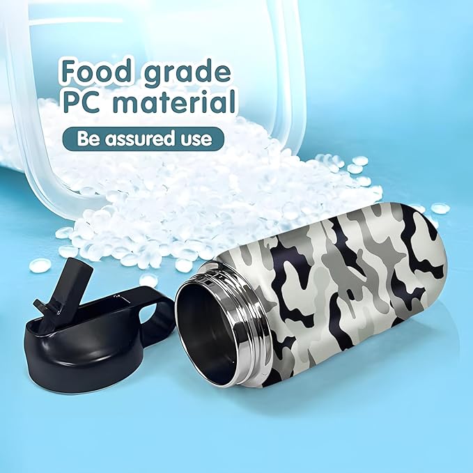 rickyh style Kids Water Bottle with Straw Lid Insulated Stainless Steel Reusable Tumbler Gifts for School, Toddlers, Girls, Boys 14oz