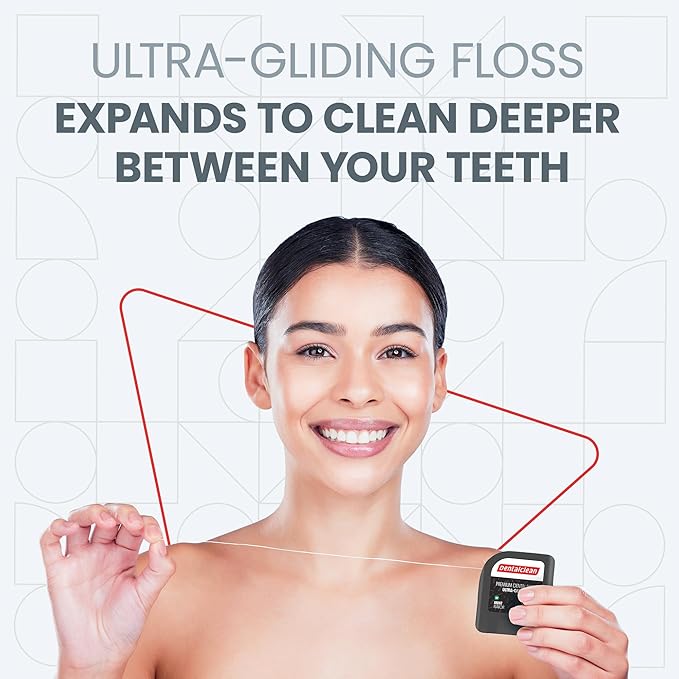 6 White Strip Dental Floss 50m - Ultra-Gliding Mint Flavor for Better Cleaning and Fresher Breath - Family Pack