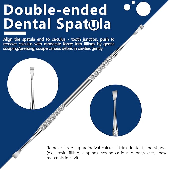 Niura Dental Tools Kit – 6 PC Teeth Cleaning Tools with Dental Mirror, Pick, Spatula, File & Forceps – 304 Stainless Steel Oral Care Set with Storage Bag