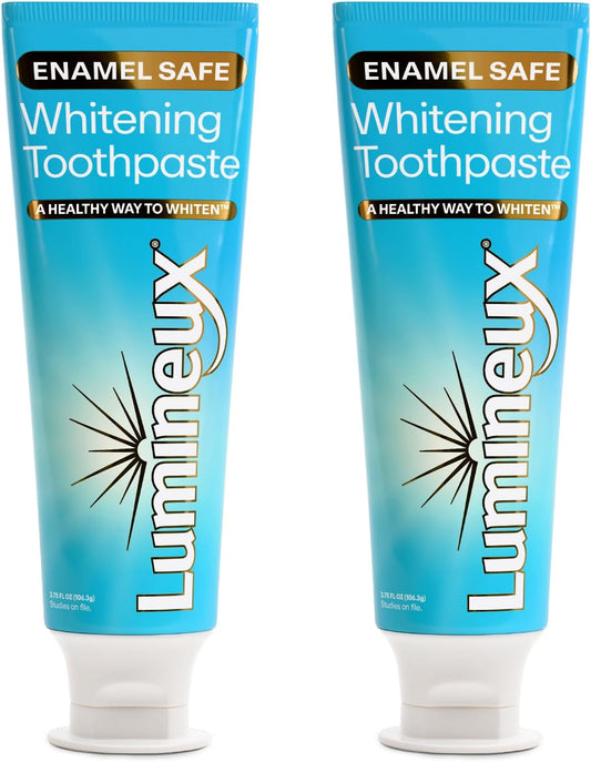 Lumineux Teeth Whitening Toothpaste 2 Pack Peroxide Free Enamel Safe for Sensitive Whiter Teeth, Fluoride Free, No Alcohol, Artificial Colors, SLS Free Dentist Formulated - 3.75 Oz